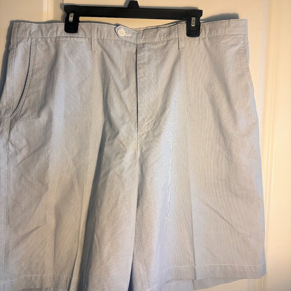 Roundtree & Yorke Mens Classic Fit Casual Flat Front Shorts Blue Shorts Size 42